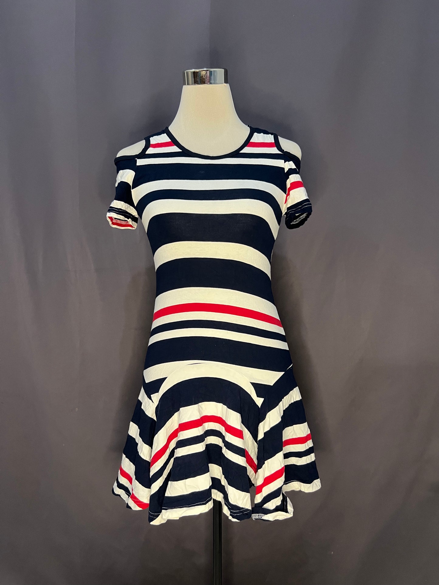Shuaibaobei White and Red Stripes (Navy Blue)