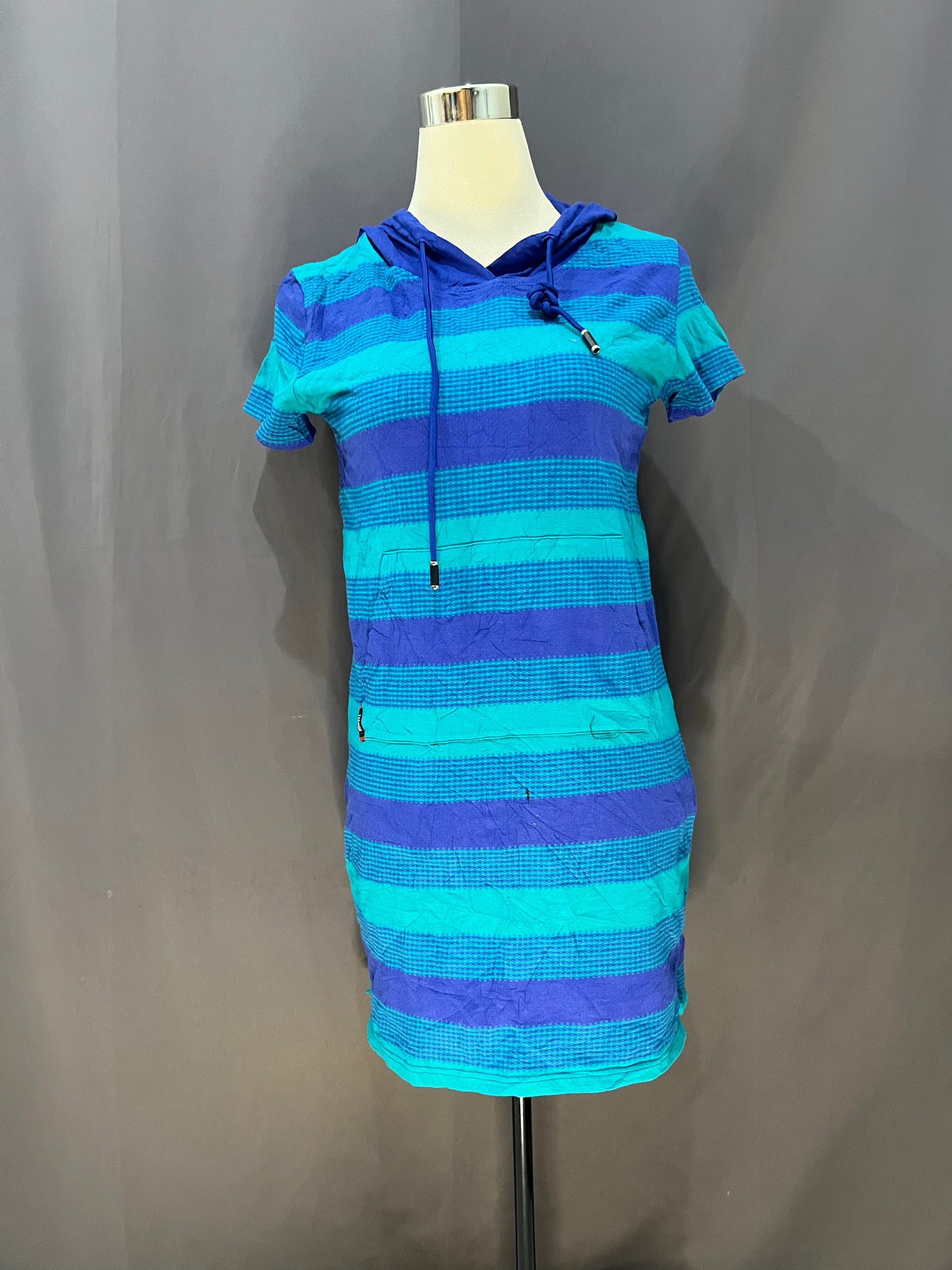 Fashion Stipes with Hoodie (Blue Green)