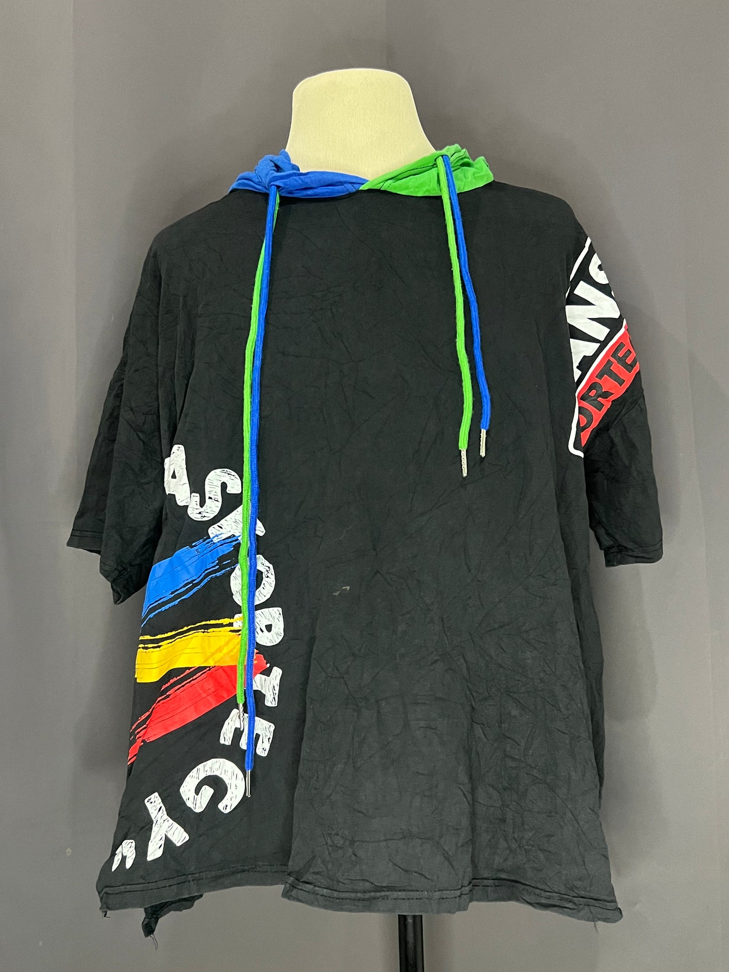 Generic Hoodie with Combined Colors (Black-Cotton)
