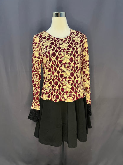 No Ren Wei Gold Flower Pattern (Maroon)