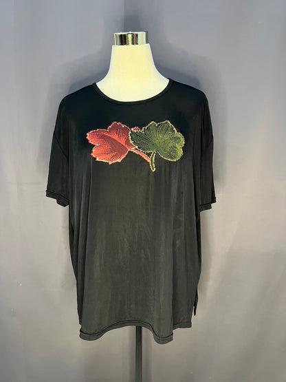 Generic Red & Green Leaves (Black-Cotton)