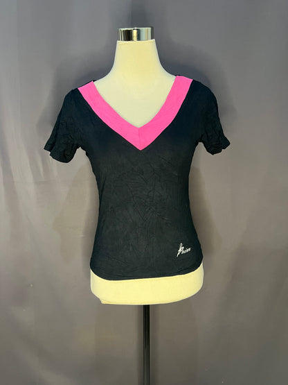 Generic Plain with Pink Neck Line (Black-Cotton)