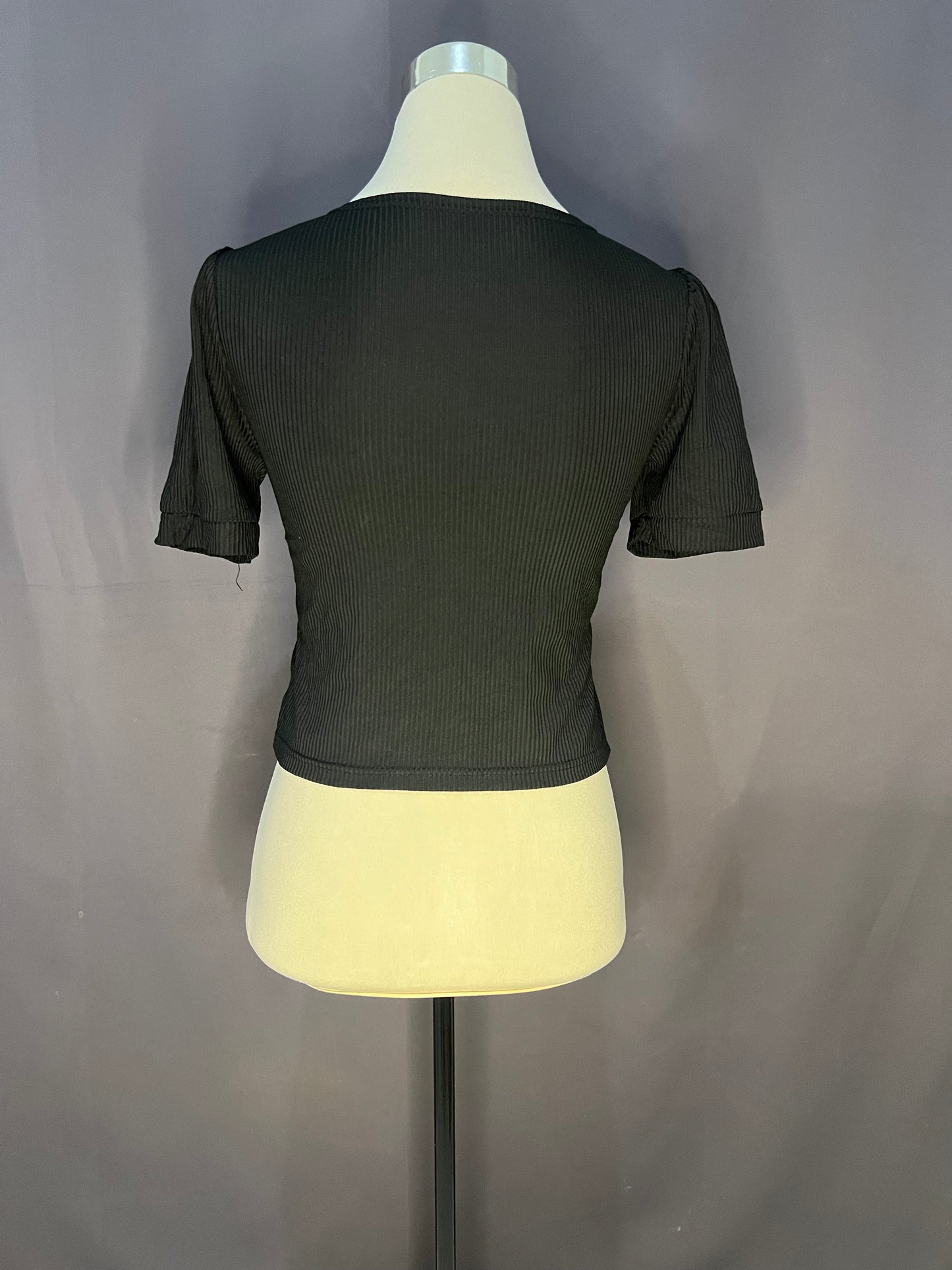 Generic Plain Croptop (Black-Corduroy)