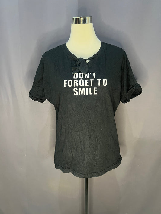 H Style Don't Forget to Smile (Black-Cotton)