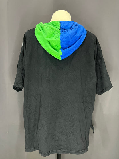 Generic Hoodie with Combined Colors (Black-Cotton)