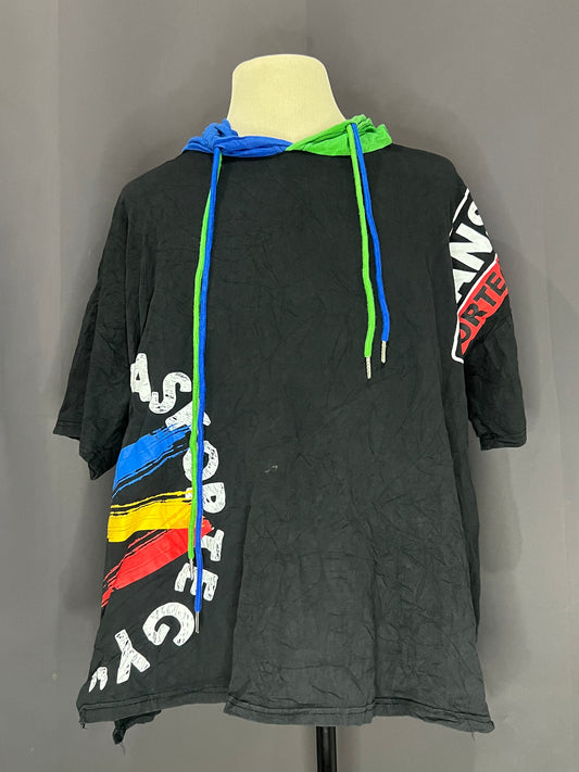 Generic Hoodie with Combined Colors (Black-Cotton)