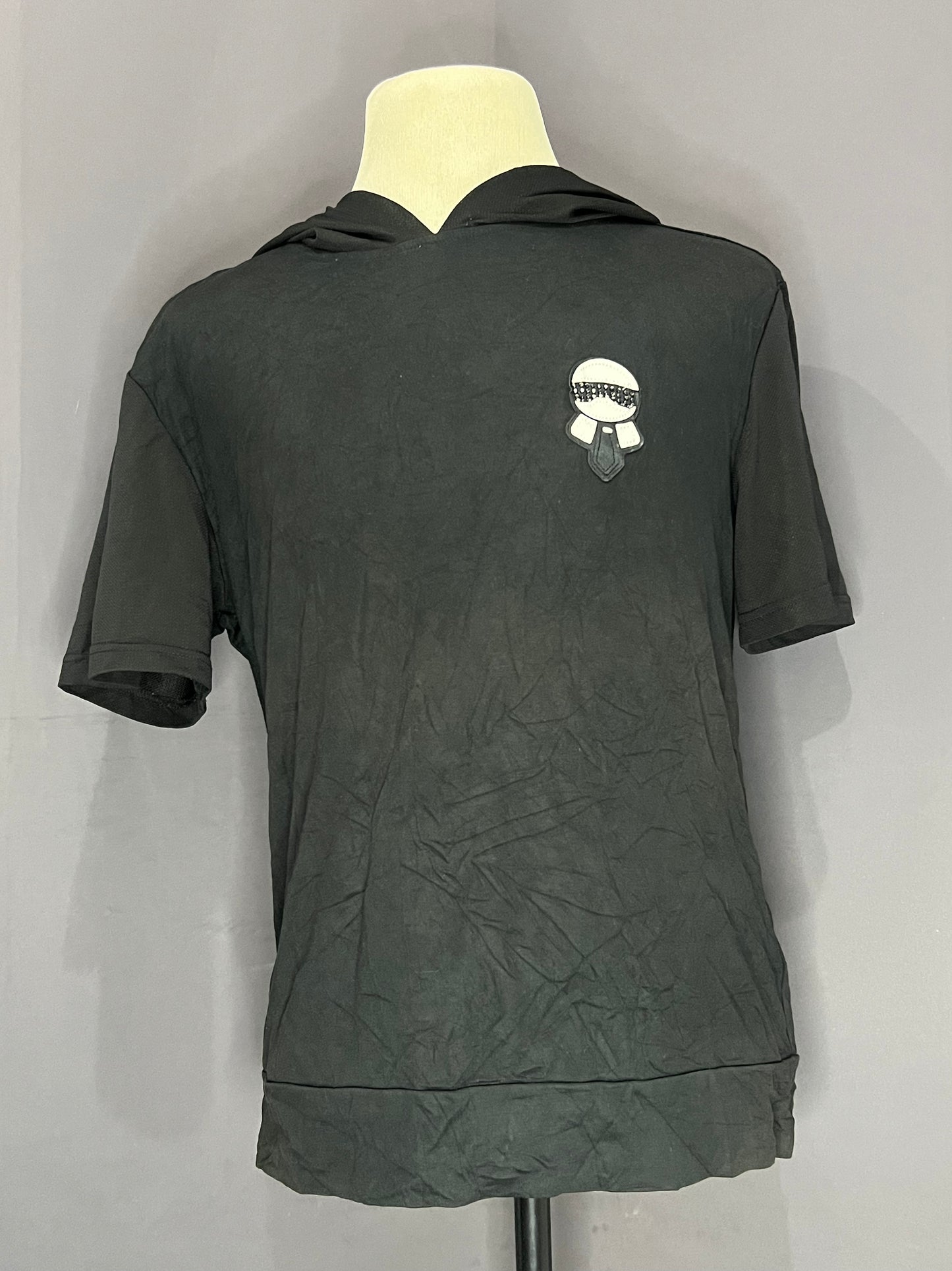 Generic Hoodie with Random Logo (Black-Mesh)